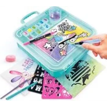 Set de acuarela portátil con accesorios — Canal Toys ART012, estuche de arte de viaje compacto con pinturas y herramientas
