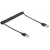 Cable espiral DeLOCK EASY-USB 2.0 Type-A macho a Type-A macho 0,5 m a 0,8 m negro