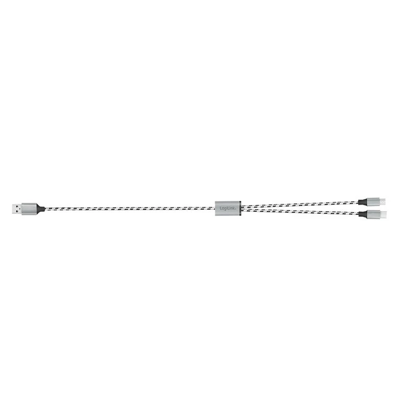 LogiLink CU0202 cable USB USB 2.0 1,2 m USB A USB C/Micro-USB A gris