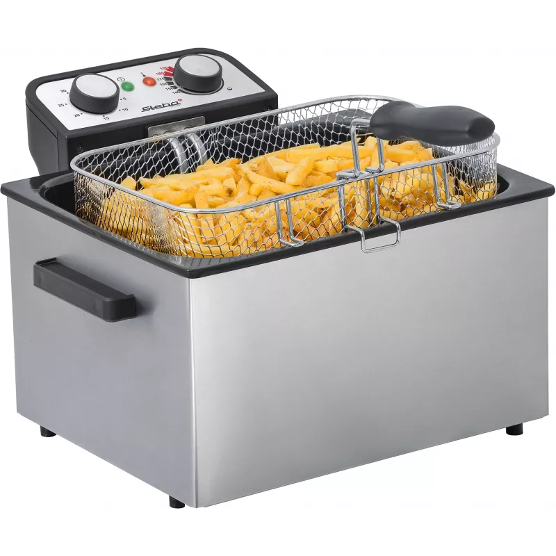 Freidora Steba DF 300 Double 5 L 3000 W negra acero inoxidable