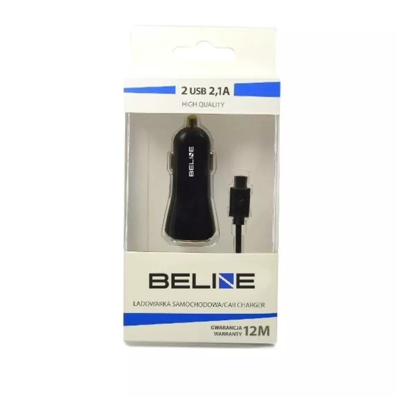 Cargador de coche 2xUSB + USB-C 2,1A negro