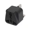 Maclean MCE154 adaptador de enchufe, toma EU a enchufe UK, negro
