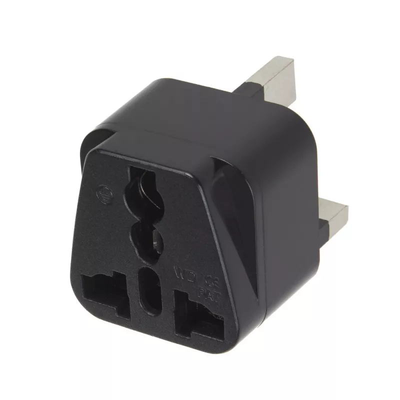 Maclean MCE154 adaptador de enchufe, toma EU a enchufe UK, negro