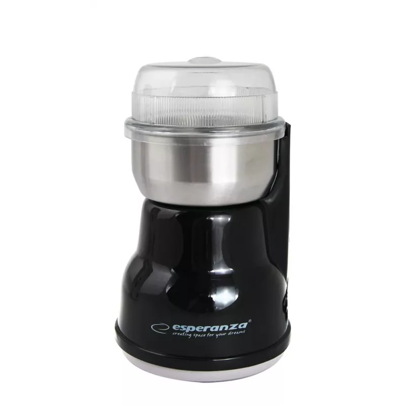 Molino de café de cuchillas Esperanza EKC002K – 160 W, capacidad 50 g, ajustes regulables, negro