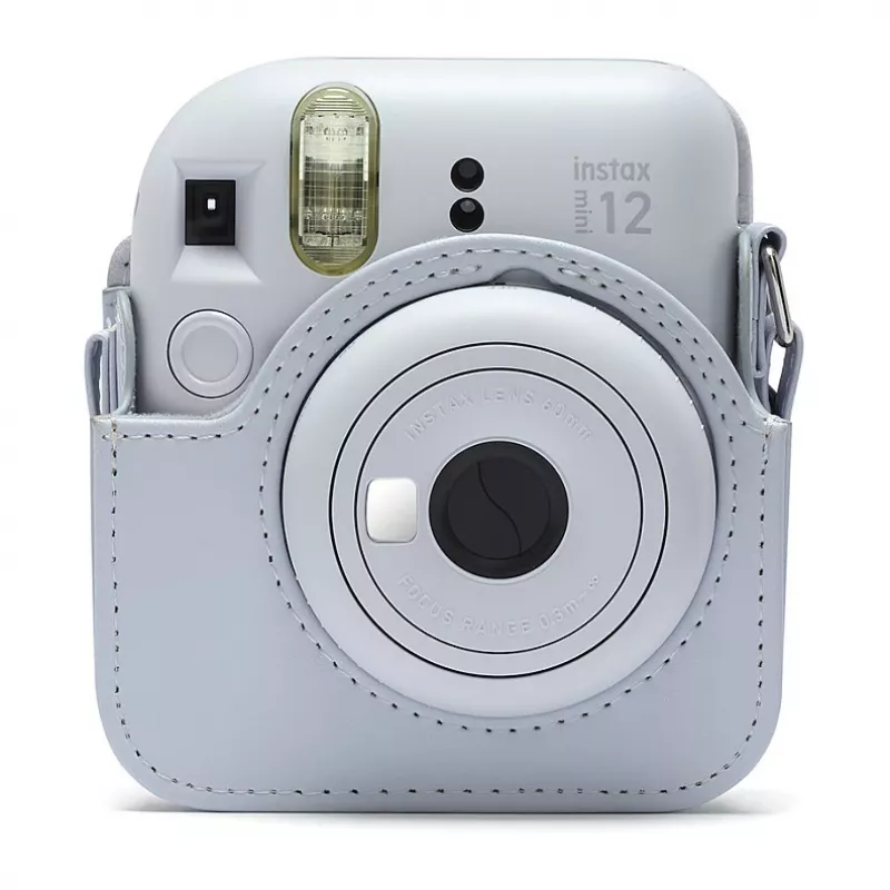 Funda compacta Fujifilm 4177081 blanca para Instax Mini 12 con correa de hombro