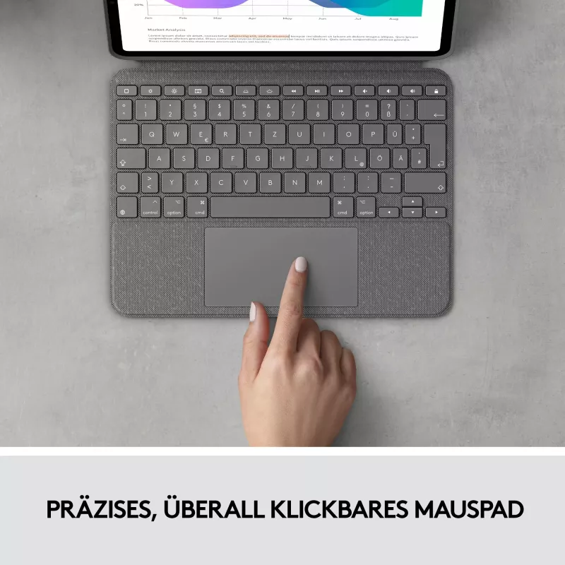 Funda con teclado Combo Touch US iPad Pro 11 1,2,3 Gen gris