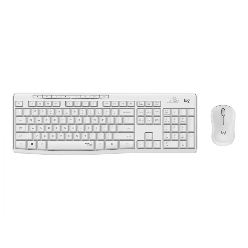Logitech MK295 Silent - Conjunto de teclado y ratón - Inalámbrico - 2,4 GHz - Italiano - Blanco crema