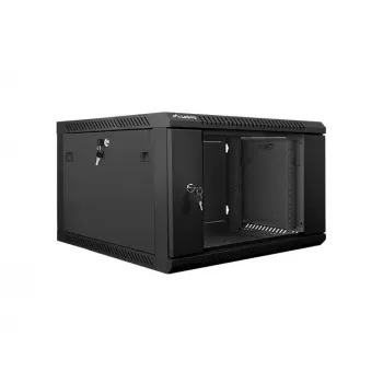 Armario de instalación de pared Lanberg 19'' 6U 600x600mm negro (puerta de cristal)