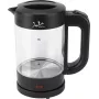 Jata HA702 hervidor eléctrico, 1,2 l, 1500 W, vidrio de borosilicato, inalámbrico, negro
