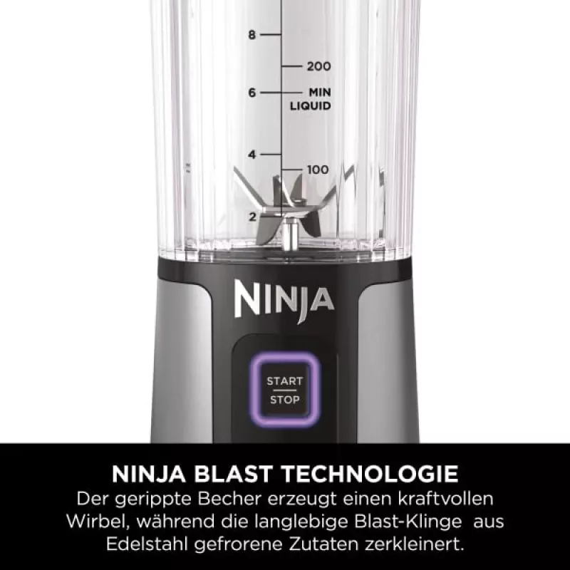 Batidora deportiva Ninja BC151EUBK — recipiente de 0,53 L, 14,4 W, batería, Ice-Crush, negro