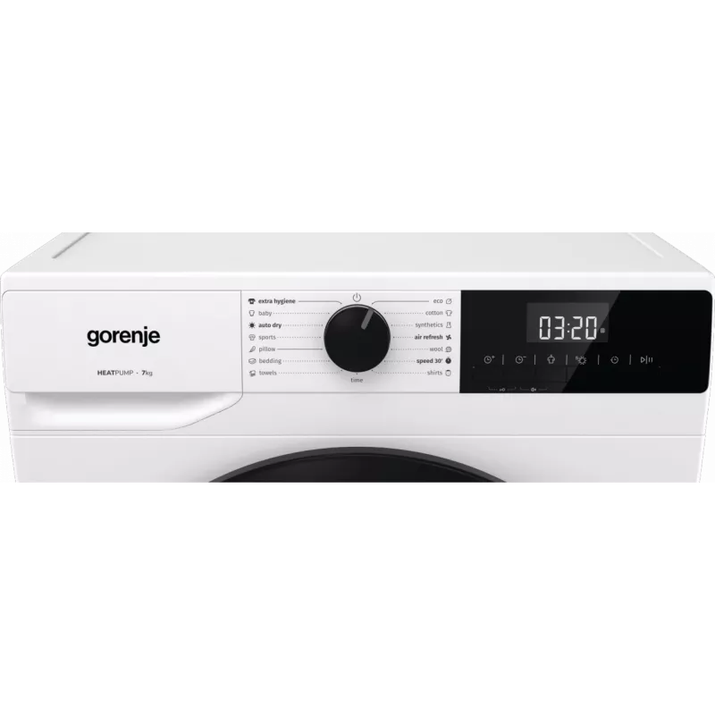 Secadora Gorenje | D2HNE7E | Clase de eficiencia energética E | Carga frontal | 7 kg | Bomba de calor | LED | Profundidad 51 cm | Blanca