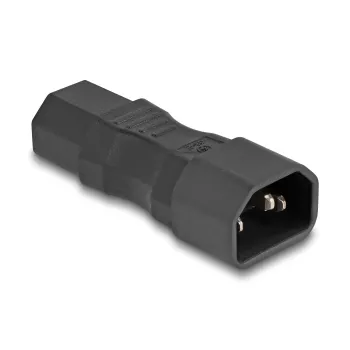 Adaptador de red DeLOCK IEC 60320 C14 a C13 conector macho y conector hembra 10A recto negro