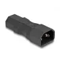Adaptador de red DeLOCK IEC 60320 C14 a C13 conector macho y conector hembra 10A recto negro