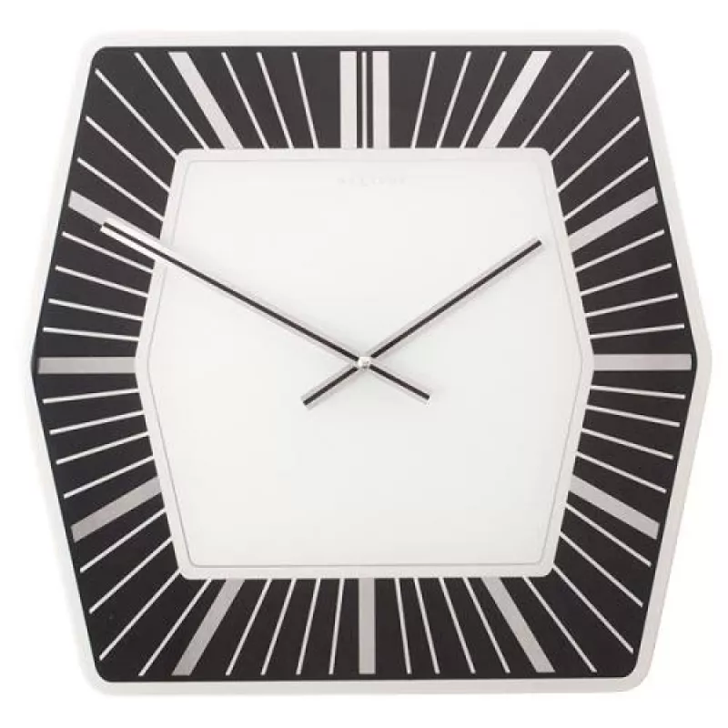Reloj de pared NeXtime 8128zw Hexagon, 43x43 cm, blanco