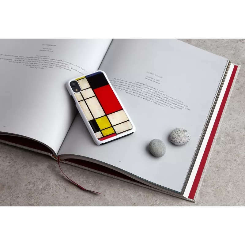 Funda para smartphone iKins para iPhone XR Mondrian White — funda trasera rígida protectora