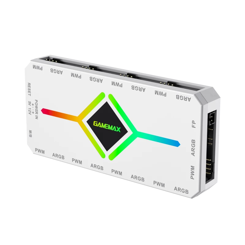 Gamemax | Mando a distancia | V4.0 ARGB PWM HUB BK | Blanco | Gamemax