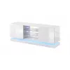 Mueble de TV cama meble QIU 160 — MDF blanco brillante, 1600×420×570 mm