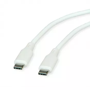 ROLINE Cable USB 2.0 C-C Macho/Macho Silicona 60W 1m Blanco - Cable - Digital/Datos (11.02.9126)