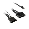 Adaptador de alimentación de ventilador Kolink de 3 pines a 2×4 pines Molex, 245 mm, negro