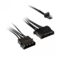 Adaptador de alimentación de ventilador Kolink de 3 pines a 2×4 pines Molex, 245 mm, negro