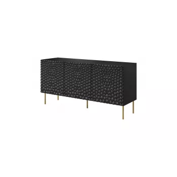 Cómoda armario Cama Meble HOLE 152x42,5x74,5 cm negro mate, aglomerado, estructura de 16 mm