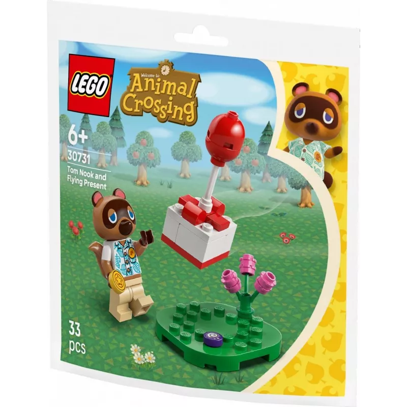 30731 Animal Crossing Tom Nook y regalo globo, juguete de construcción Polybag