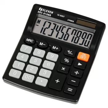 ELEVEN calculadora de oficina SDC-810NR pantalla de 10 dígitos, alimentación dual, negra