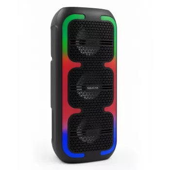 Altavoz estéreo portátil SQUEAK SQ1009 – Bluetooth 5.3, 45 W RMS, 10 h de autonomía, FM, USB, AUX, LED, 1800 mAh, negro
