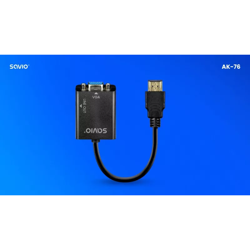 Adaptador HDMI-VGA con audio AK-76 Savio SAVAK-76