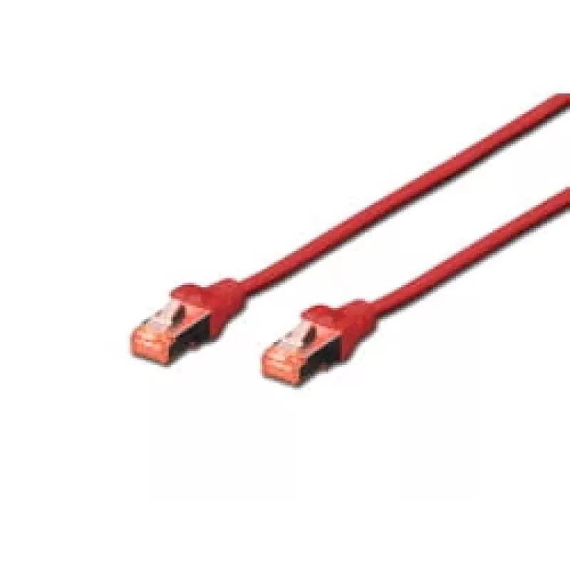 DIGITUS cable de conexión CAT6 S/FTP, 0,5 m, rojo, pack de 10