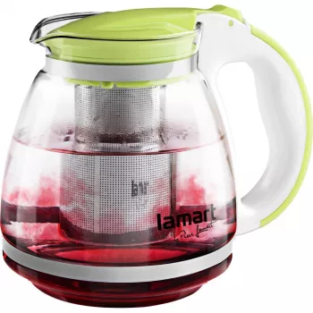 Jarra de cristal Lamart LT7028 verde transparente 13 cm de diámetro 155 mm de altura