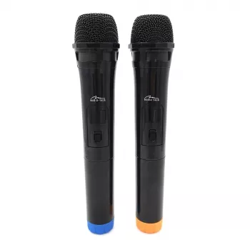 Micrófono karaoke MEDIA-TECH MT395 Accent Pro — con cable, negro, interruptor de encendido/apagado, alcance máx. 20 m, pack de 2
