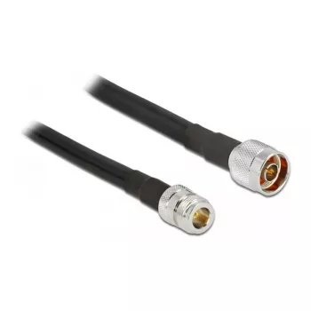 Cable prolongador de antena Delock conector N macho a conector N hembra, 10 m, coaxial, negro, exterior (13029)