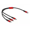 Cable de carga USB DeLOCK 86710 3 en 1 USB Type-C a Lightning Micro USB 30 cm negro rojo