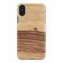 Funda protectora MAN&WOOD para iPhone X/XS – Terra negro, parte trasera protectora