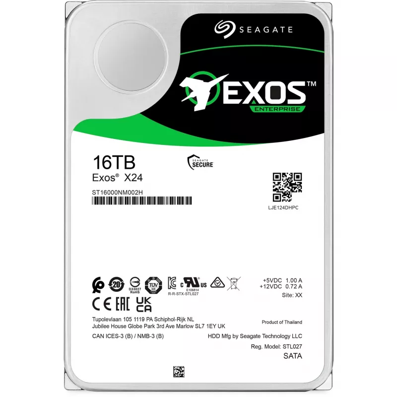 Seagate Exos X24 disco duro interno 16 TB 7200 RPM 512 MB 3,5
