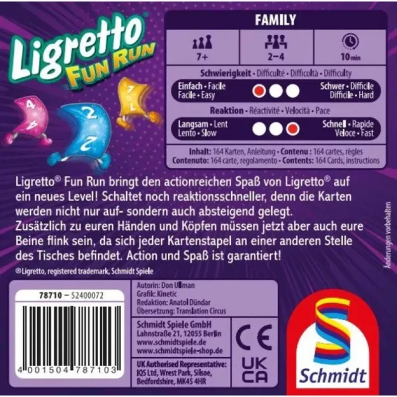 Ligretto Fun Run, Juego de cartas