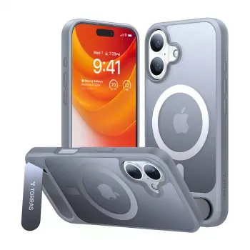 Funda Torras Pstand Series para iPhone 16 Plus (gris titanio)