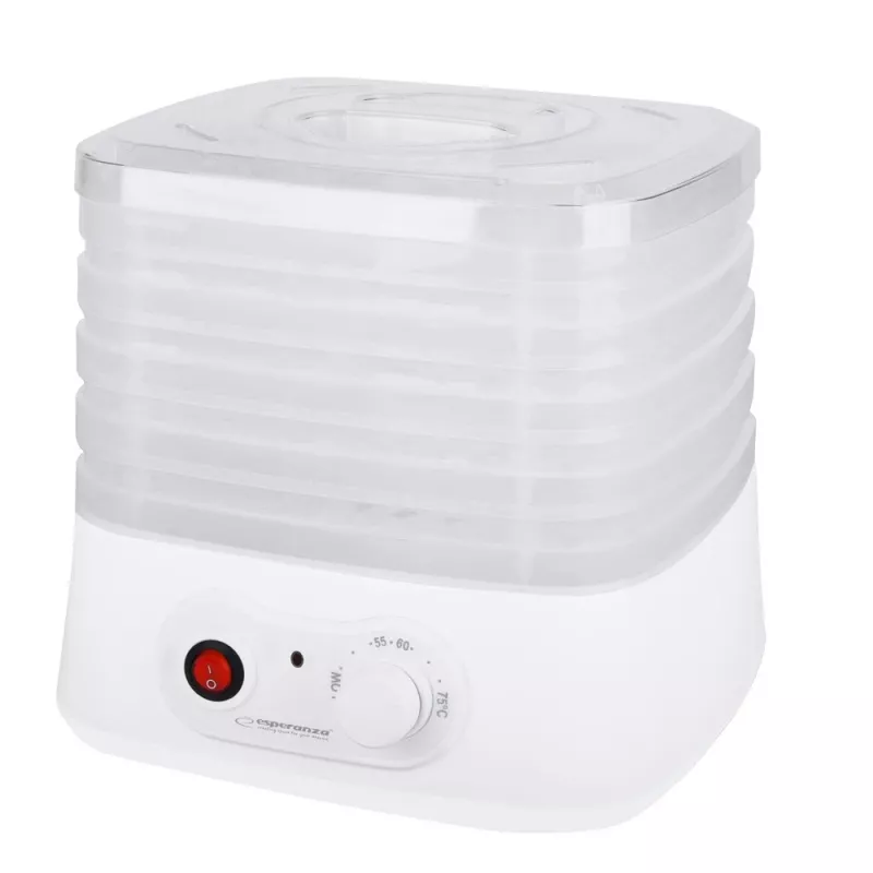 Esperanza EKD004 deshidratador de alimentos, transparente, blanco 250 W