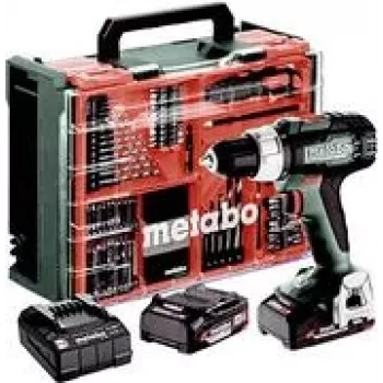 Atornillador METABO.SCHRAUBER BS 18 L 60/26 Nm con 2 baterías de 2.0 Ah y 74 accesorios en maletín