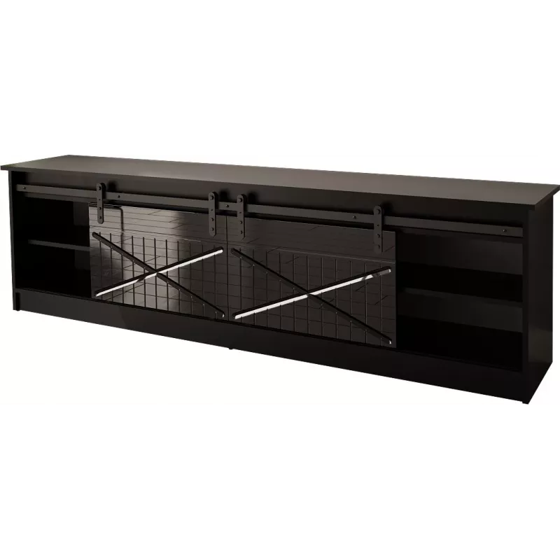 Mueble RTV GRANERO 200x56.7x35 negro/negro brillante