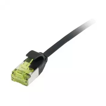 Cable de red RJ45, CAT6A 500 MHz, 0,15 m, negro, U/FTP, cable redondo Slimline d=3,8 mm, TPE/LSZH (Superflex), AWG32, con cable Cat.7, Synergy 21 (S217310V3)