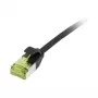 Cable de red RJ45, CAT6A 500 MHz, 0,15 m, negro, U/FTP, cable redondo Slimline d=3,8 mm, TPE/LSZH (Superflex), AWG32, con cable Cat.7, Synergy 21 (S217310V3)