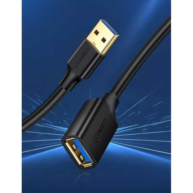 Adaptador alargador Ugreen USB 3.0 (hembra) a USB 3.0 (macho) 2 m (negro)