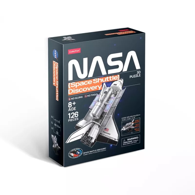 Puzle 3D Cubicfun Space Shuttle Discovery modelo 306-DS1057, kit de construcción de cartón