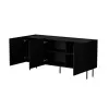 Cómoda Cama Meble LUCCA 3D 165x40x80 cm, negra, cuerpo de aglomerado