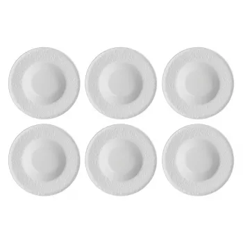 Plato de sopa LA PORCELLANA BIANCA Bosco White 23 cm pack de 6