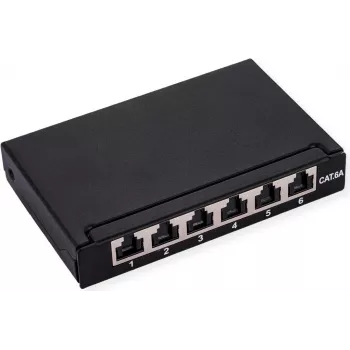 ROLINE Mini patch panel 6xRJ45 apantallado Cat.6A/Cl.EA 0,5HE (26.11.0299)