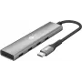 Goobay hub USB slim de 4 puertos USB-C a 5 Gbit/s - conector macho> 4x conector hembra (76564)