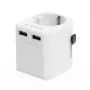 Adaptador de viaje universal GEMBIRD TPA-EU2A12-01-W 12W fuente de alimentación USB para tomas internacionales
